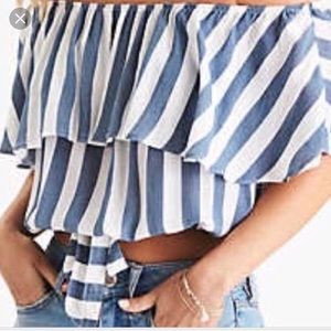 COPY - American Eagle Striped Off the Shoulder Top